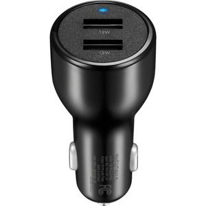 Insignia™ - 24 W Vehicle Charger with 2 USB Ports - Black